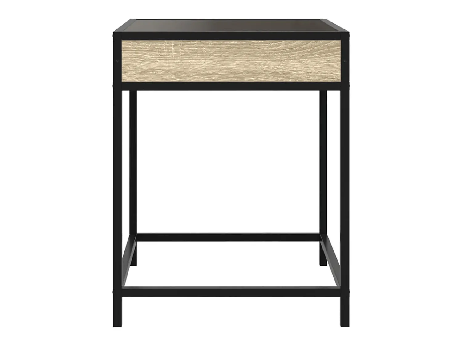 Mesa De Centro* Mesa de centro | Mesa de apoio luzes LED Infinity 40x40x51 cm carvalho sonoma Castanho