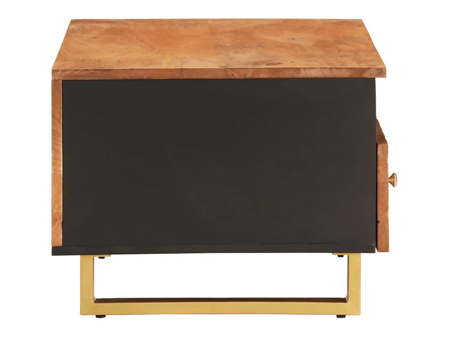 Mesa De Centro* Mesa de centro | Mesa de apoio 80x54x40 cm mangueira maciça e preto Castanho