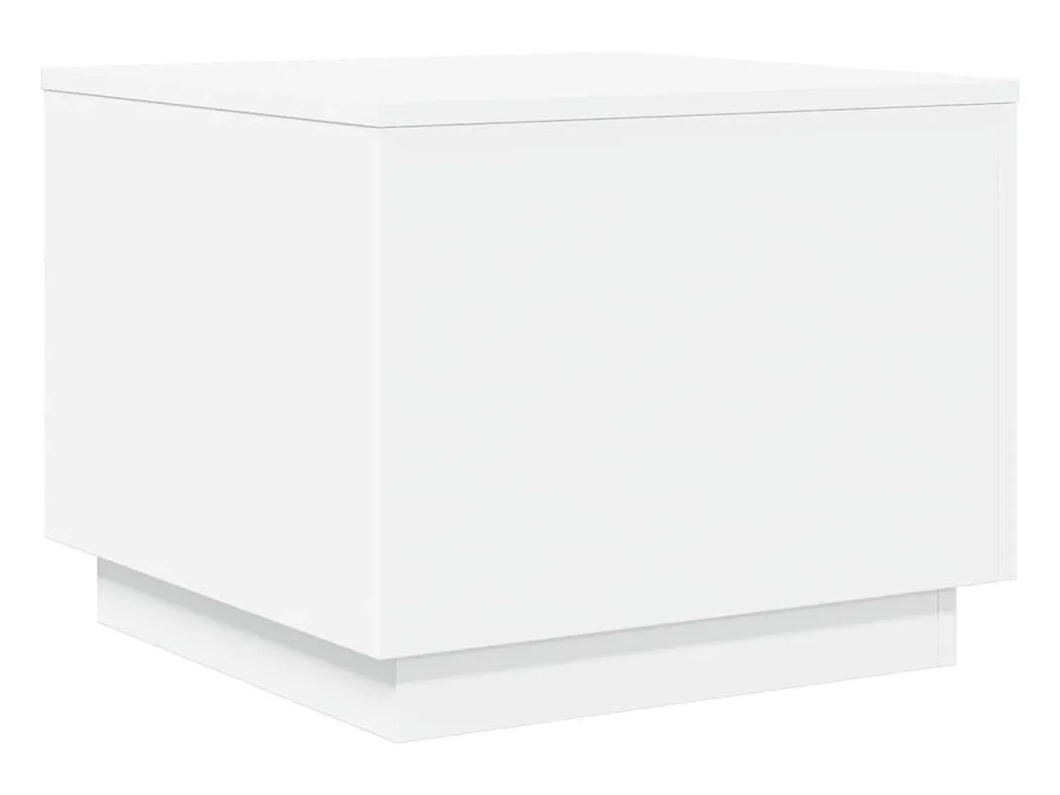 New Mesa de centro | Mesa de apoio com luzes LED 50x50x40 cm Branco