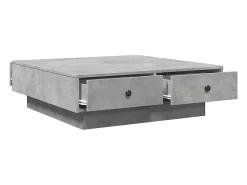 Mesa De Centro| Mesa de centro | Mesa de apoio 90x90x28 cm contraplacado cimento Cinzento