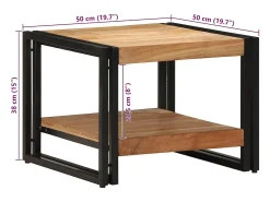 Mesa De Centro* Mesa de centro | Mesa de apoio | Mesa de café 50x50x38 cm madeira de acácia maciça Castanho