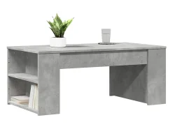 Mesa De Centro| Mesa de centro | Mesa de apoio 102x55x42 cm madeira processada cinza cimento Cinzento