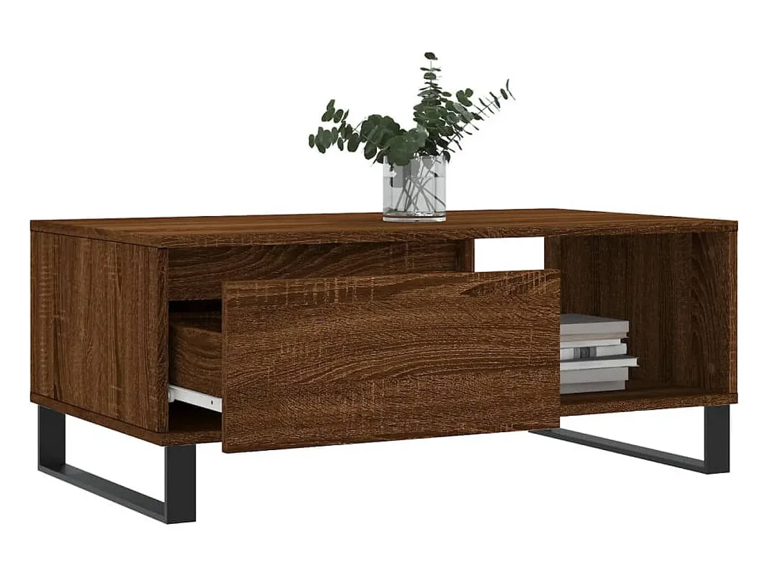 Mesa de centro | Mesa de apoio 90x50x36.5cm derivados madeira carvalho^ Mesa De Centro
