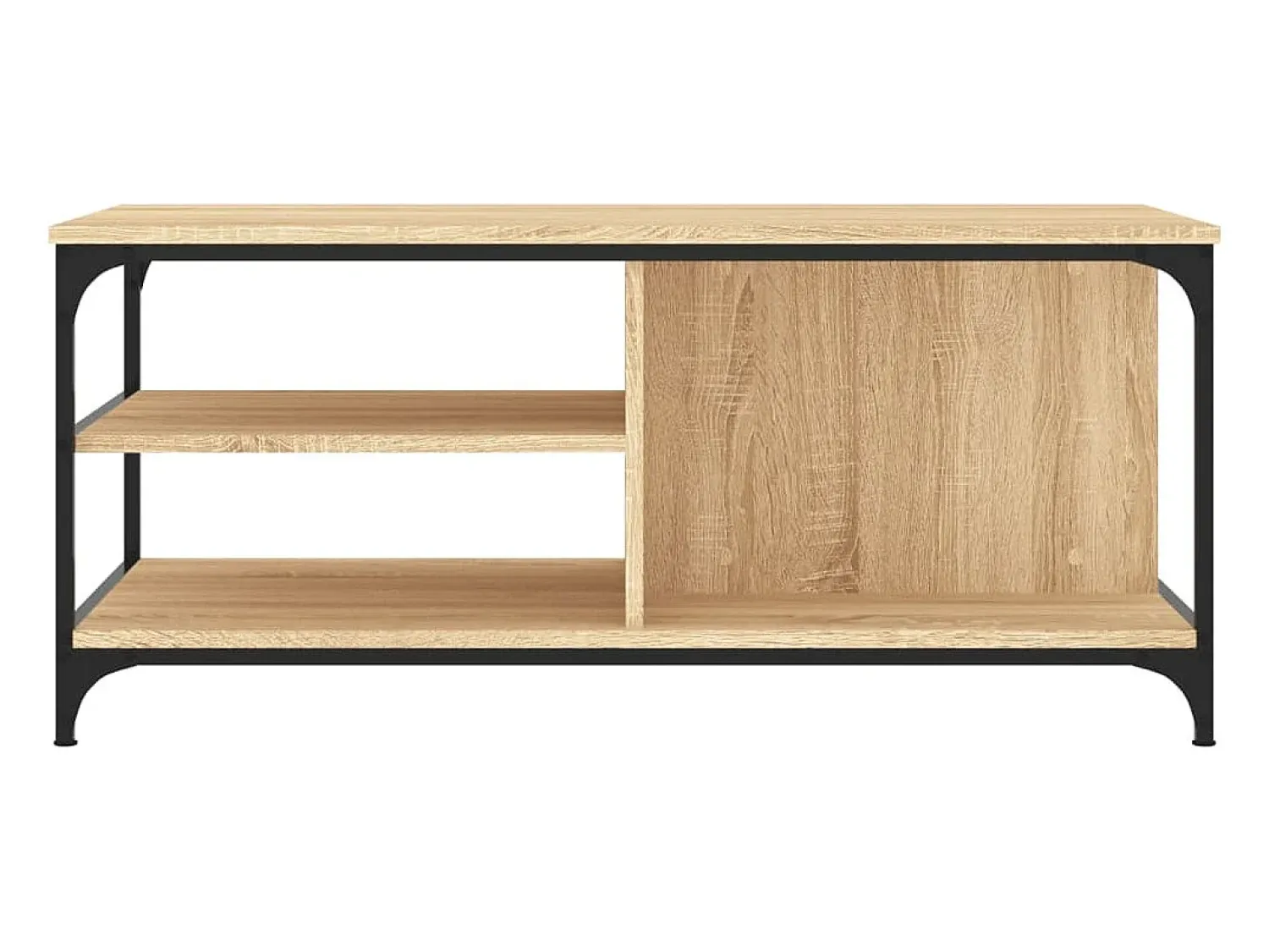 Mesa De Centro* Mesa de centro | Mesa de apoio 100x50x45 cm derivados madeira carvalho sonoma Castanho