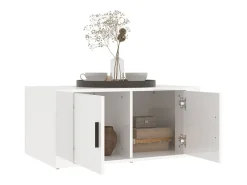 Mesa De Centro* Mesa de centro | Mesa de apoio 80x50x36 cm derivados madeira brilhante Branco