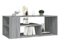 Mesa De Centro* Mesa de centro | Mesa de apoio 100x50x40cm derivados de madeira sonoma Cinzento