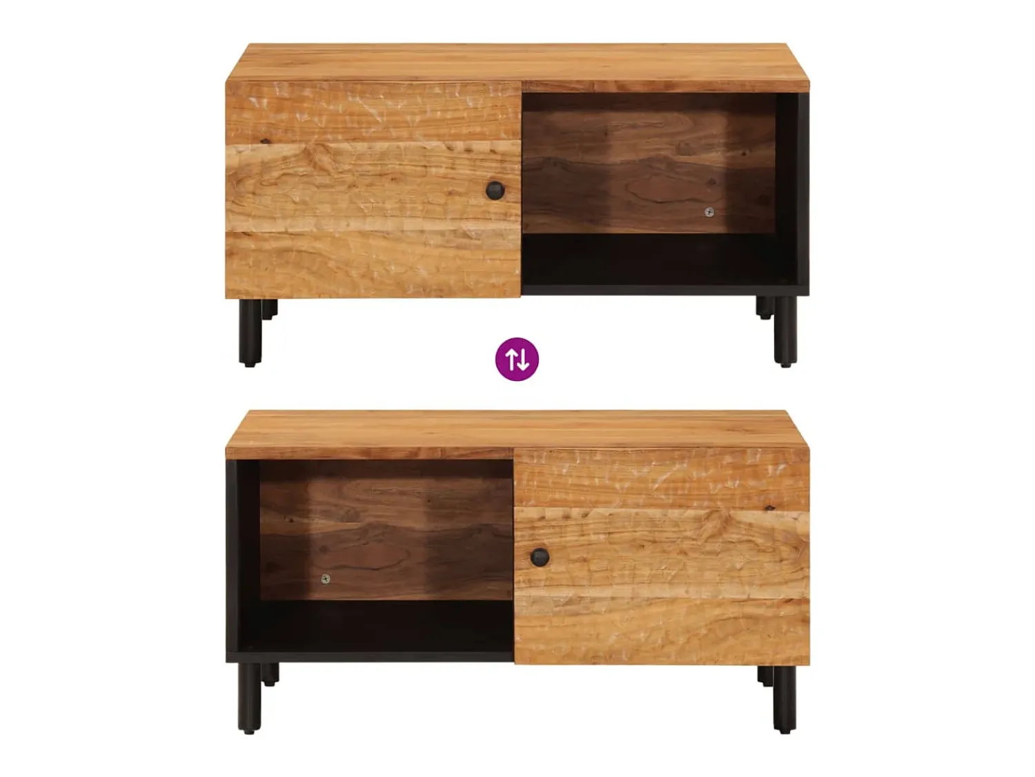 Mesa De Centro| Mesa de centro | Mesa de apoio | Mesa de café 80x50x40 cm madeira de acácia maciça Castanho