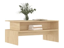 Mesa De Centro| Mesa de centro | Mesa de apoio 90x55x42.5 cm derivados madeira carvalho sonoma Castanho