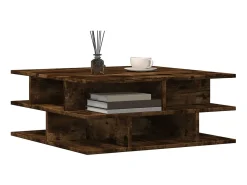 Mesa De Centro| Mesa de centro | Mesa de apoio 70x70x29 cm derivados de madeira carvalho fumado Castanho