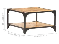 Mesa de centro | Mesa de apoio | Mesa de café 60x60x35 cm madeira de mangueira maciça^ Mesa De Centro