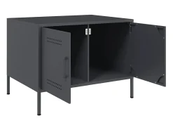 Outlet Mesa de centro | Mesa de apoio | Mesa de café 68x50x50.5 cm aço antracite Preto