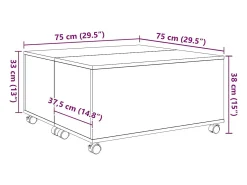 Mesa de centro | Mesa de apoio carvalho artisiano 75x75x38 cm^ Mesa De Centro