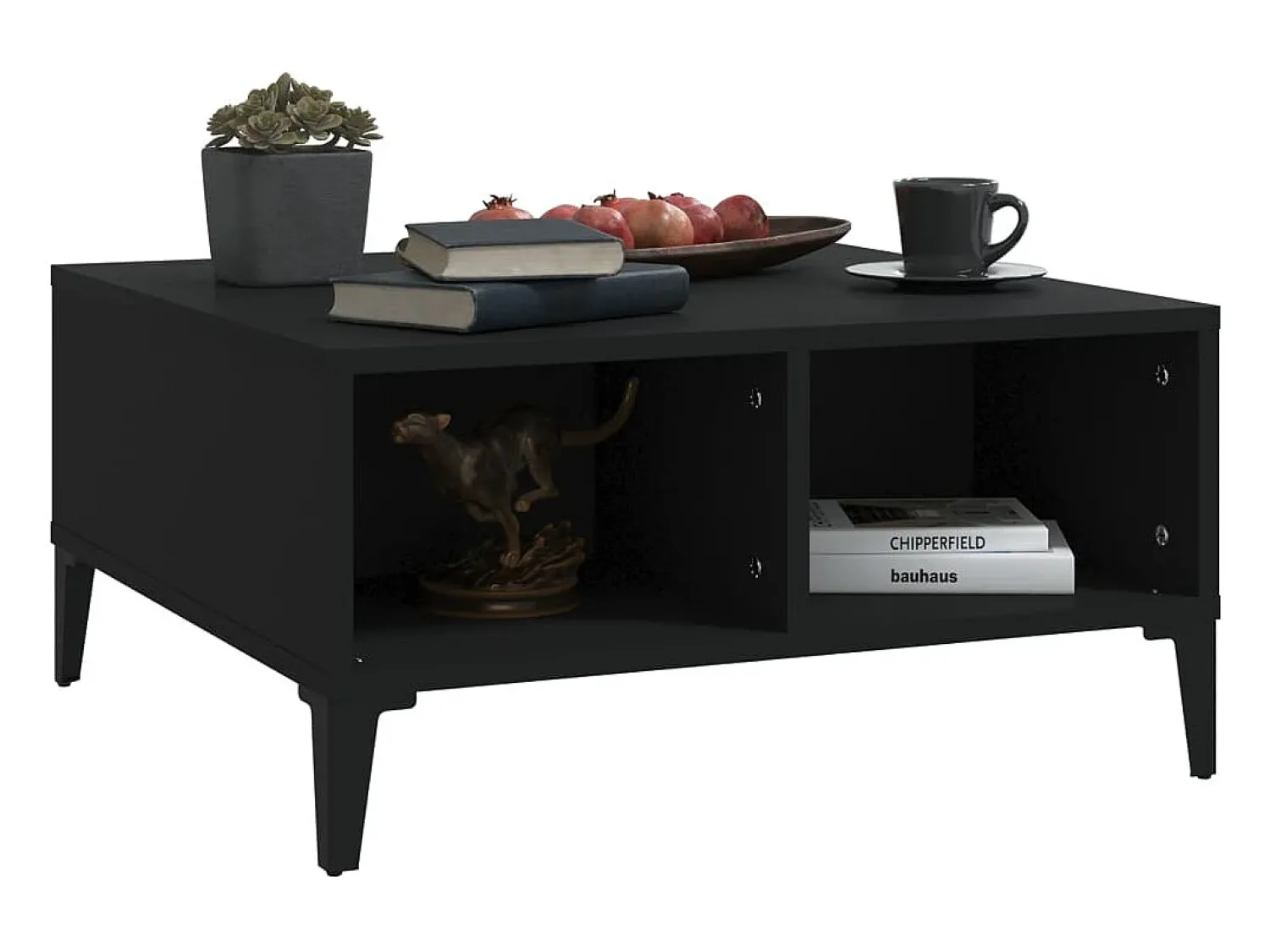 Mesa De Centro* Mesa de centro | Mesa de apoio 60x60x30 cm contraplacado Preto