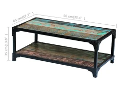 Mesa De Centro| Mesa de centro | Mesa de apoio sólida em madeira reciclada Multicor