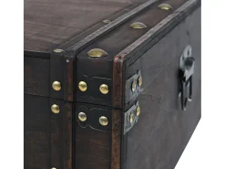 Mesa De Centro| Mesa de centro | Mesa de apoio contraplacado estilo vintage 120x55x35 cm Castanho