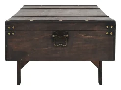 Mesa De Centro| Mesa de centro | Mesa de apoio contraplacado estilo vintage 120x55x35 cm Castanho
