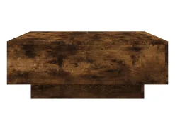 Mesa De Centro| Mesa de centro | Mesa de apoio com luzes LED 80x80x31 cm carvalho fumado Castanho