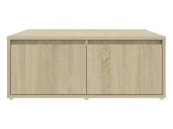 Mesa De Centro* Mesa de centro | Mesa de apoio 80x80x31 cm derivados de madeira carvalho sonoma Castanho