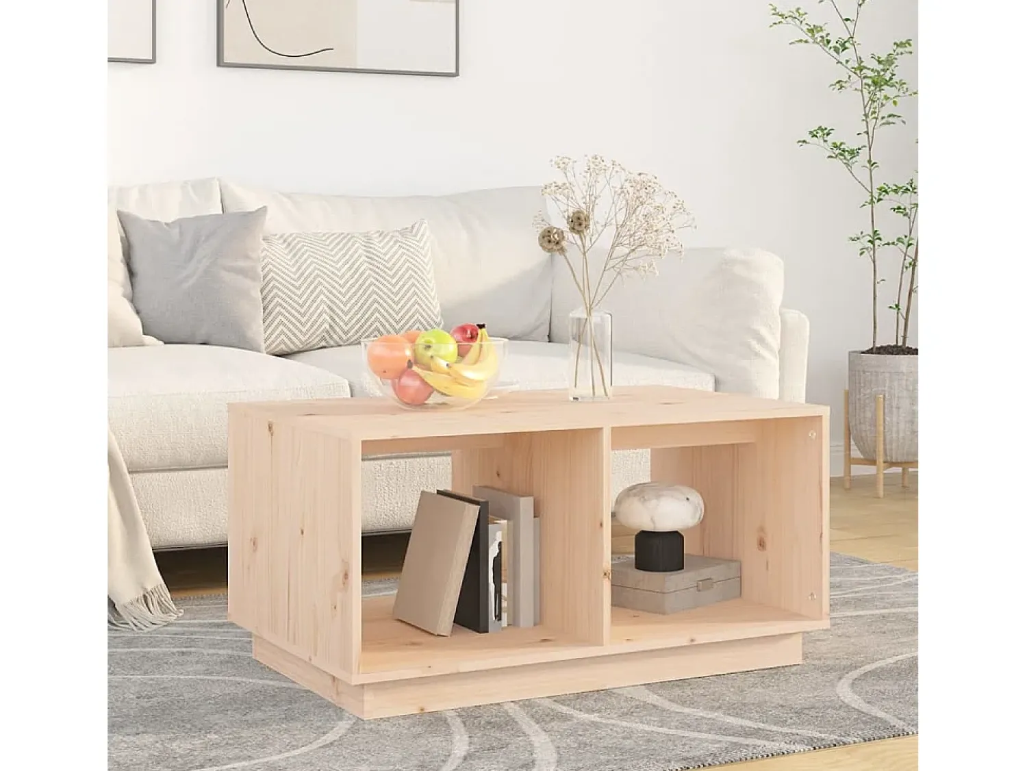 Mesa De Centro| Mesa de centro | Mesa de apoio | Mesa de café 80x50x40 cm madeira de pinho maciça Castanho