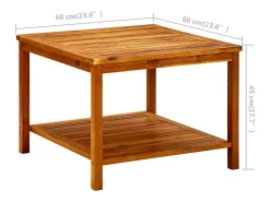 Mesa de centro | Mesa de apoio | Mesa de café 60x60x45 cm madeira de acácia maciça^ Mesa De Centro