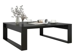 Mesa de centro | Mesa de apoio 100x100x35 cm derivados de madeira Preto