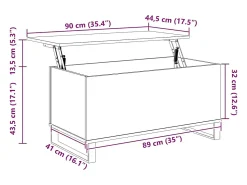 Mesa De Centro| Mesa de centro | Mesa de apoio 90x44.5x45 cm derivados de madeira madeira velha Castanho
