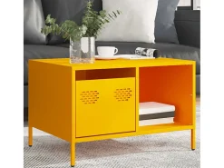 Mesa De Centro| Mesa de centro | Mesa de apoio 68.5x50x43.5 cm aço laminado a frio mostarda Amarelo