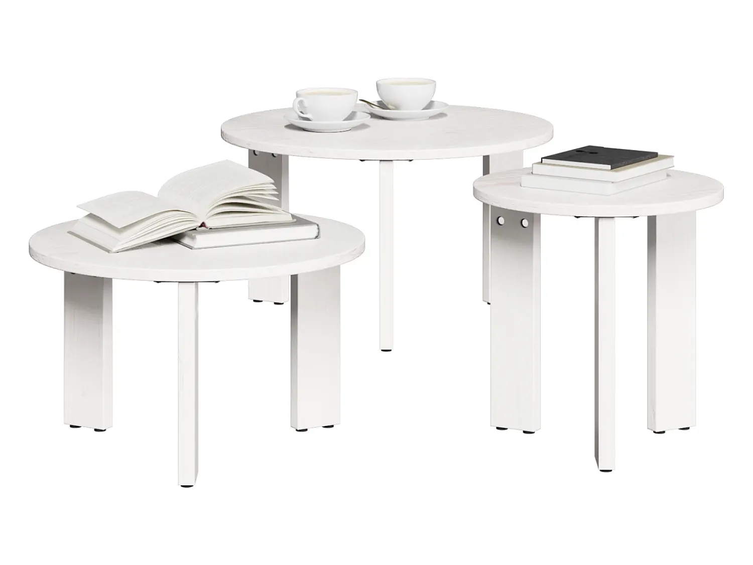 Sale Mesa de centro 3 pcs 47.5x47.5x27 cm Branco