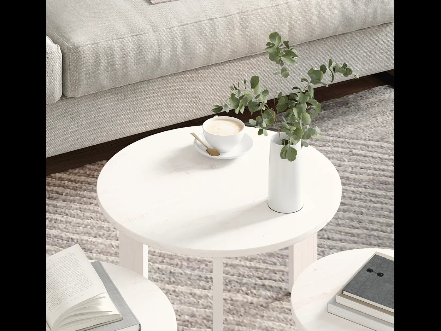 Sale Mesa de centro 3 pcs 47.5x47.5x27 cm Branco