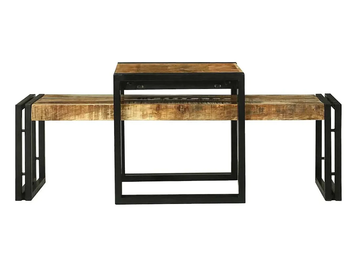 Mesa De Centro|vidaxl Mesa de centro 2 pcs Madeira de manga maciça Castanho