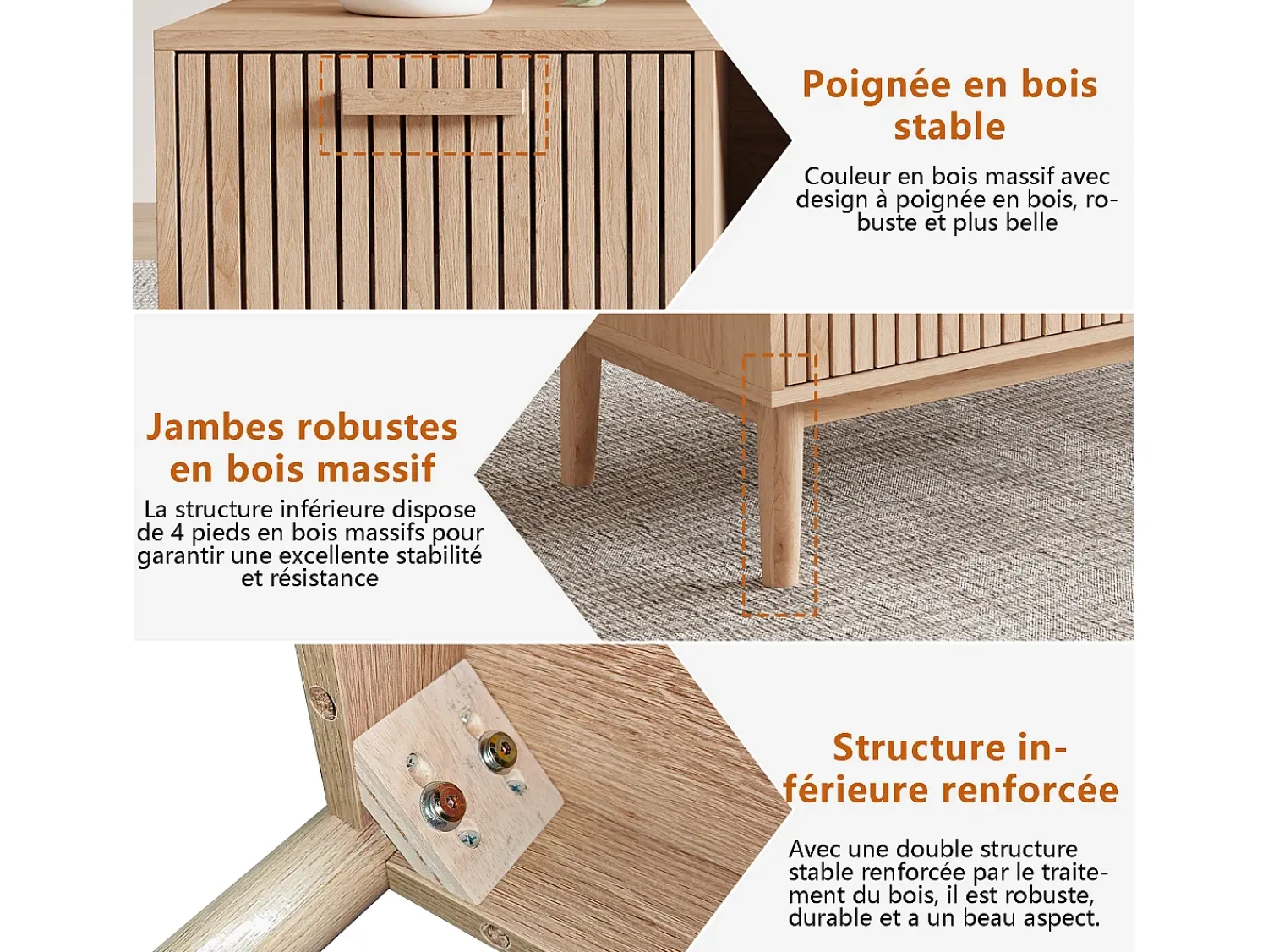Online Mesa de Centro - Sala de Estar, Sala de Jantar, C110 x L50 x A43cm Castanho