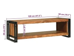 vidaxl Mesa de centro 120 x 50 x 38 cm Madeira Sólida de Acácia Castanho