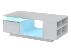 New Hauss Spole Mesa de centro 100 x 50 x 36 cm com gaveta, LED - Branca Branco