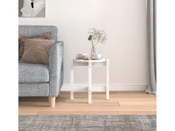 Best Mesa de centro Ø 42,5x45 cm madeira de pinho maciça PT217222 Branco