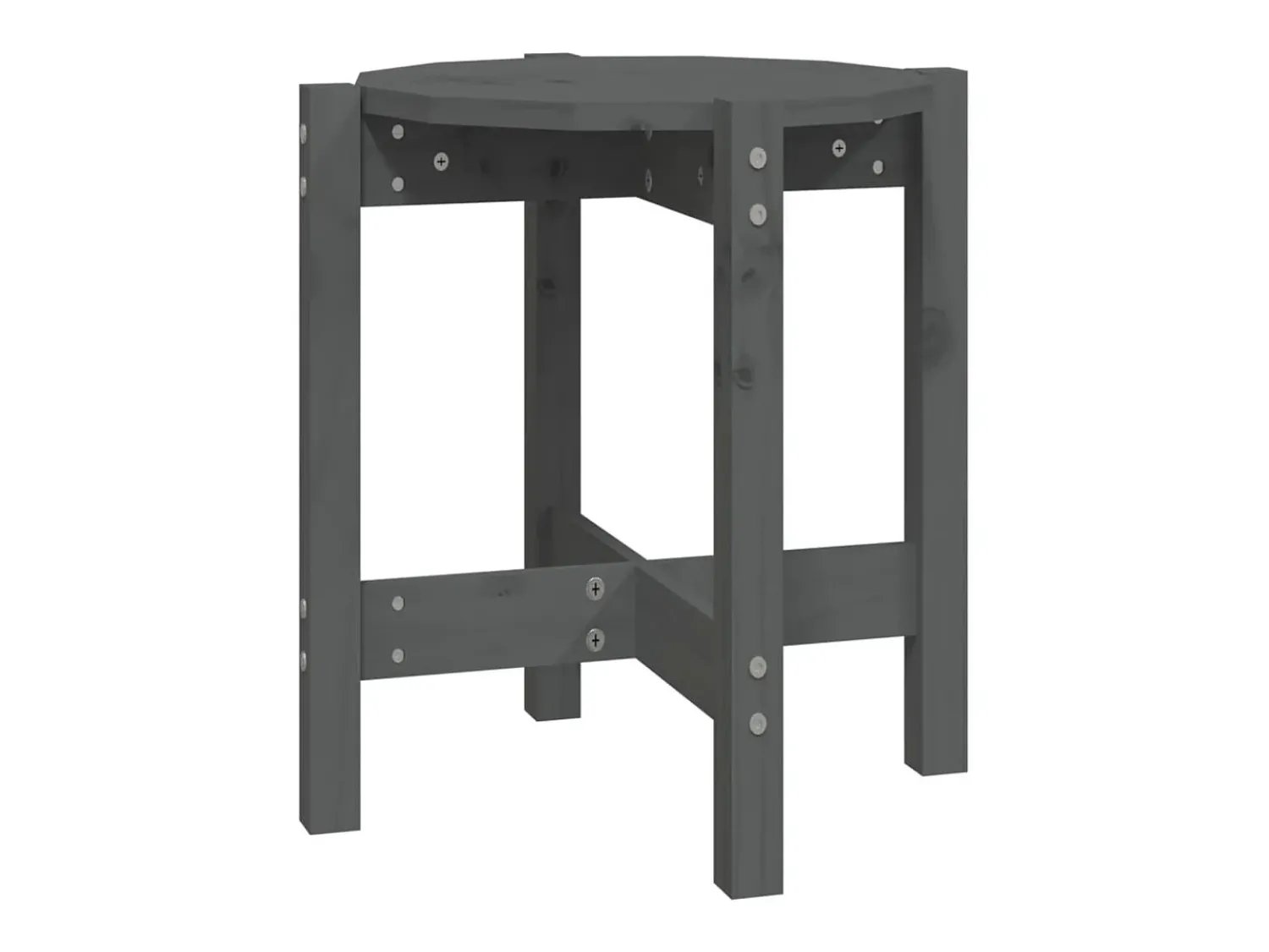 Sale vidaxl Mesa de centro Ø 42,5x45 cm madeira de pinho maciça Cinzento