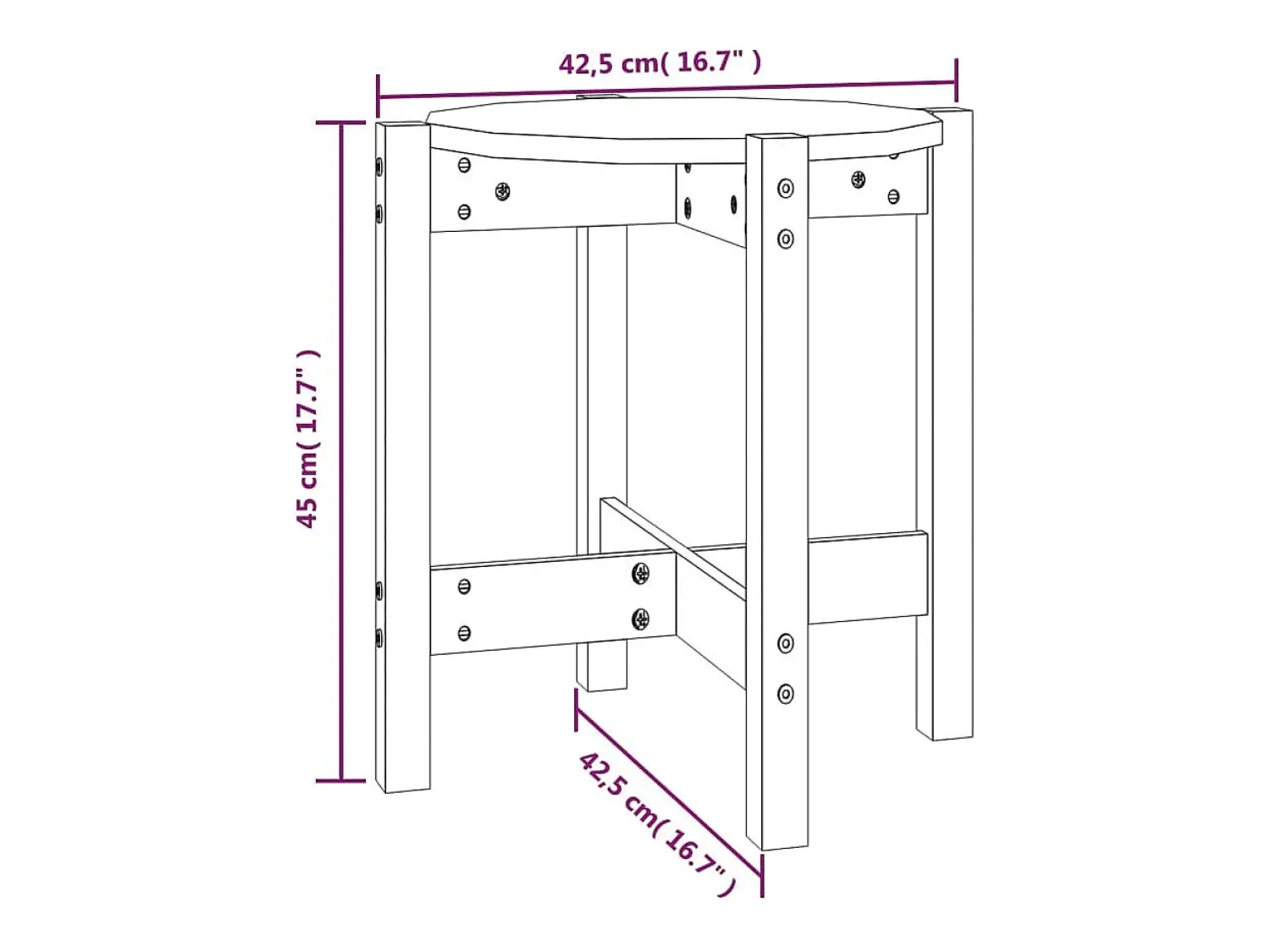 Sale vidaxl Mesa de centro Ø 42,5x45 cm madeira de pinho maciça Cinzento