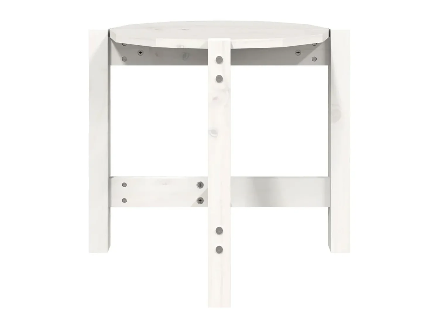 Mesa De Apoio| Mesa de centro Ø 52,5x45 cm madeira de pinho maciça PT383497 Branco