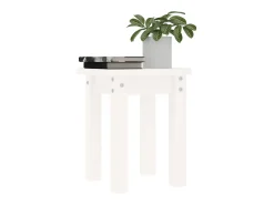 Mesa De Centro| Mesa de centro Ø 35x35 cm madeira de pinho maciça PT504725 Branco