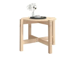 Discount vidaxl Mesa de centro Ø 62,5x45 cm madeira de pinho maciça Natural claro