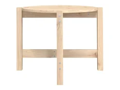 Discount vidaxl Mesa de centro Ø 62,5x45 cm madeira de pinho maciça Natural claro