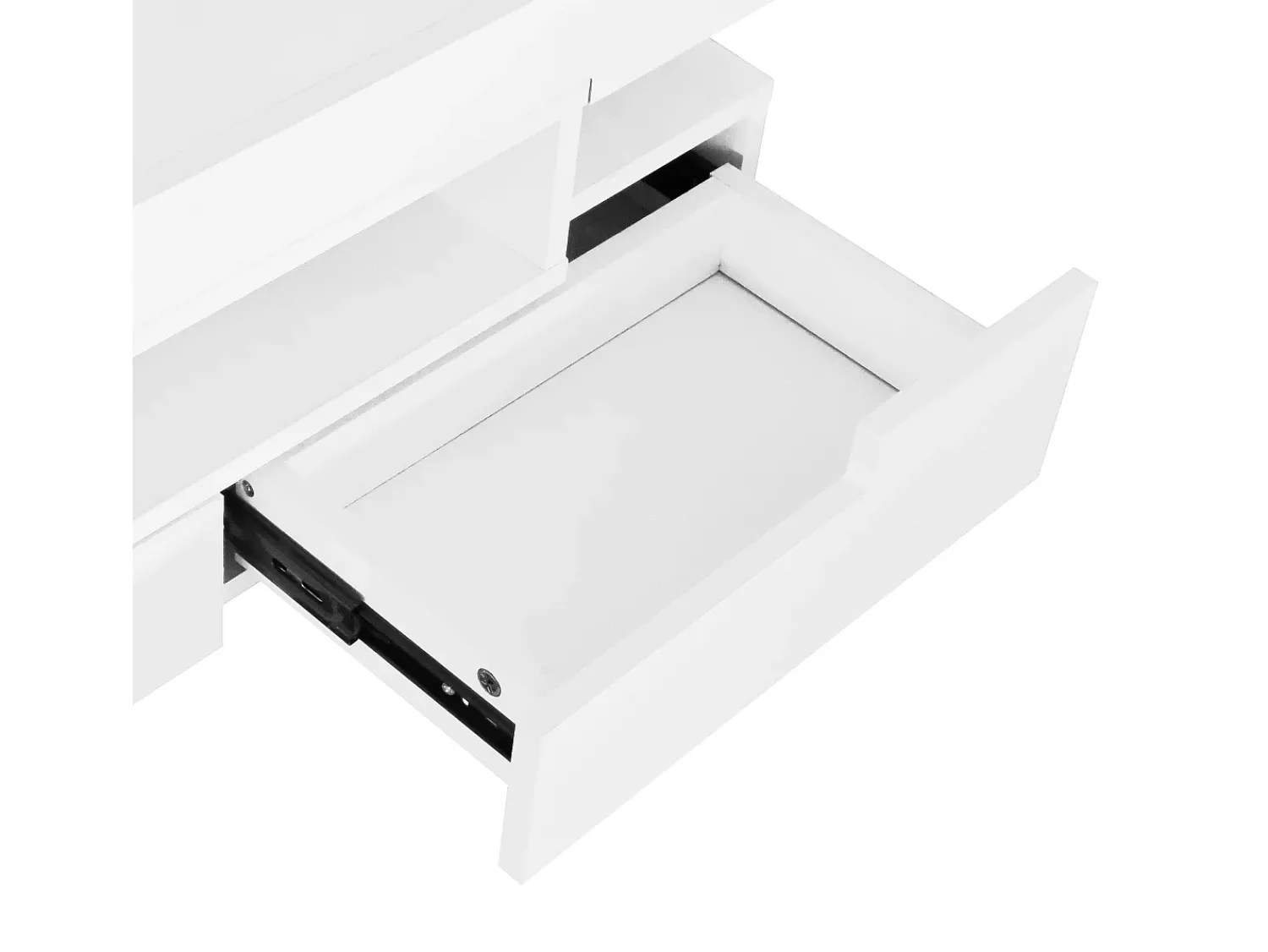 Mesa De Centro* Mesa de centro, acabamento alto brilho, com LED, 4 gavetas à frente e atrás, amplo espaço de arrumação 80x50x36cm, Branco