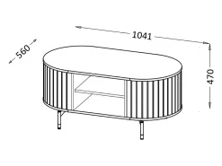 Mesa De Centro* Mesa de Centro AMBIHOME ZANE 06 - Caxemira, C104xP56xA47cm Bege