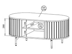Mesa De Centro* Mesa de Centro AMBIHOME ZANE 06 - Caxemira, C104xP56xA47cm Bege