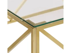 Mesa de centro aço inoxidável e vidro temperado PT790065^ Mesa De Centro