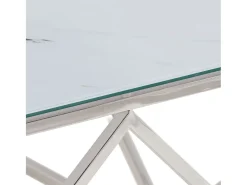 Best vidaxl Mesa de centro aço inoxidável e vidro temperado Prateado