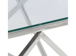 Mesa De Centro*vidaxl Mesa de centro aço inoxidável e vidro temperado Prateado