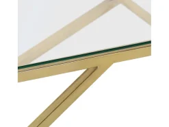 Mesa De Centro|vidaxl Mesa de centro aço inoxidável e vidro temperado Dourado