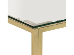 Mesa De Centro| Mesa de centro aço inoxidável e vidro temperado PT137226 Dourado