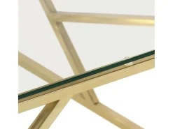 Mesa De Centro| Mesa de centro aço inoxidável e vidro temperado PT137226 Dourado