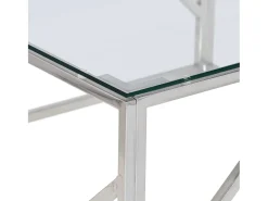 vidaxl Mesa de centro aço inoxidável e vidro temperado^ Mesa De Centro